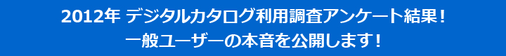 2012年 デジタルカタログ利用調査アンケート結果！一般ユーザーの本音を公開します！